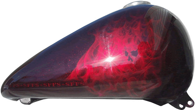 realistic flames & skulls